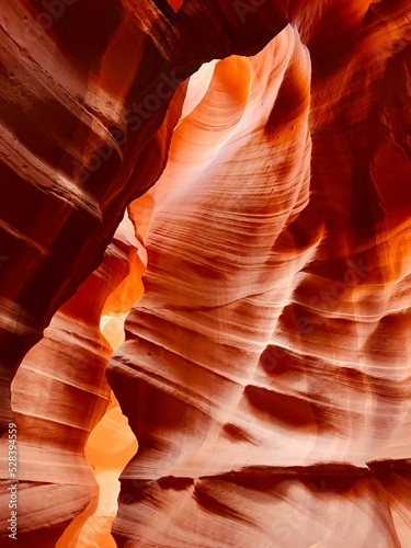 Vertical amazing shot of an inside view of Antelope Canyon with sandstones