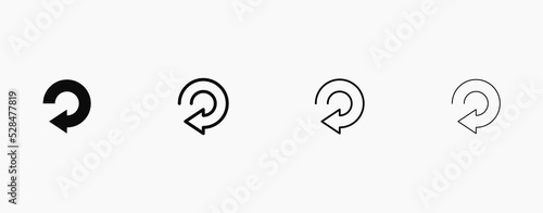 Rounded arrow vector icon. Turn back, reset, or restart arrow icon