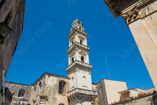 Bell tower of Duomo Cathedral of Maglie. Puglia. Italy.