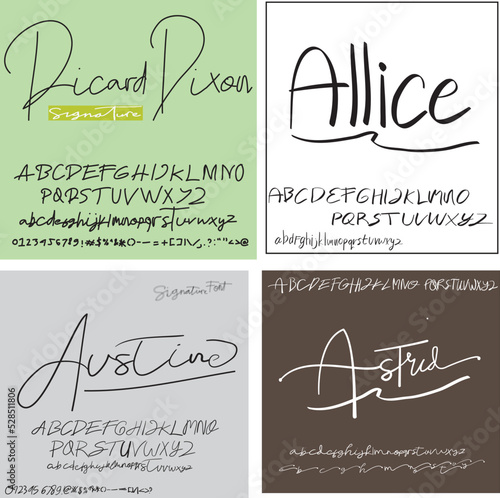 Bundle Ricard dixon Allice austine astrid,Handwritten alphabet uppercase and lowercase font