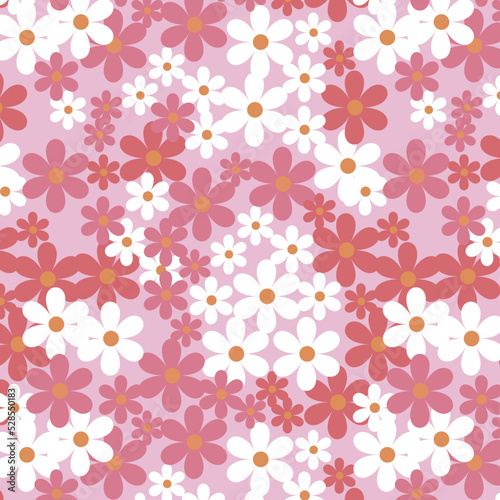 seamless pattern pink and white flower