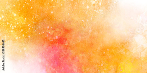 コピースペースのあるオレンジ色の水彩背景 背景イラスト テクスチャ素材