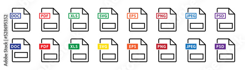 File format icon. Document format file icon, vector illustration