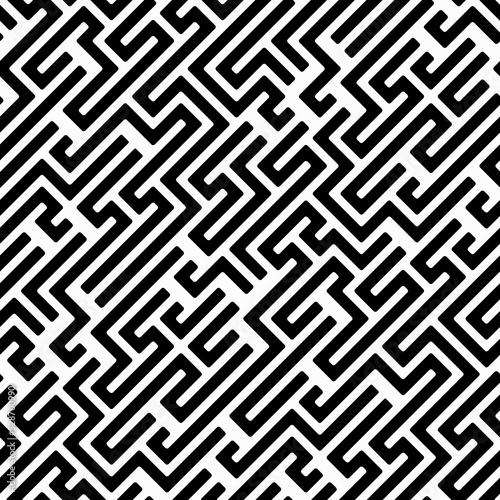 Diagonal labyrinth seamless pattern