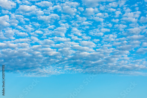 Altocumulus clouds, summer sky cloudscape