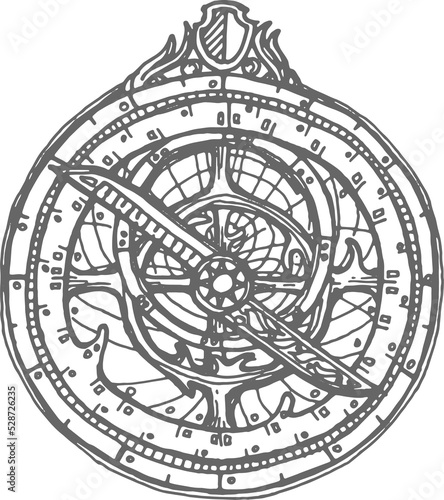 Elaborate inclinometer astronomical astrolabe icon