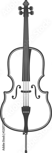 Double bass fiddle musical instrument isolate icon