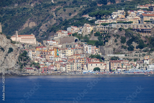 Cityscape of Messina, Sicily Italy seen from the water 