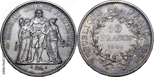 France, 10 Francs 1966, silver, Paris, UNC