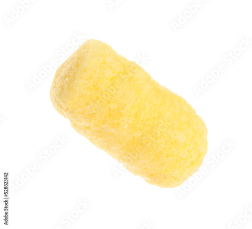 One tasty corn puff isolated on white