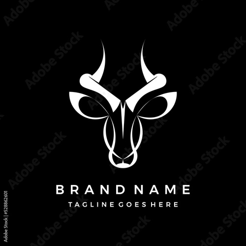 Deer impala logo design vector illustration