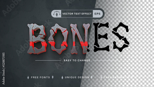 Red Bones - Editable Text Effect, Font Style