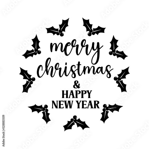 Merry Christmas & Round Sign Svg