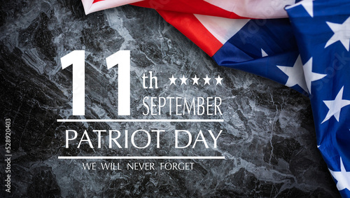 Dark grey black slate background or texture Patriot Day September 11