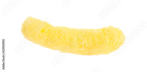 One tasty corn puff isolated on white