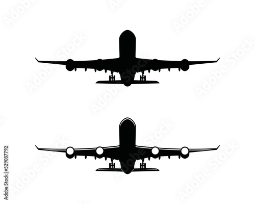 Airplane or aircraft symbol plane icon vector silhouette