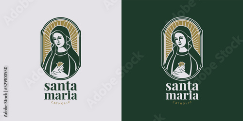 Santa maria catholic modern logo design inspiration