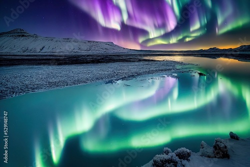 illustration of a fascinating aurora shot in iceland