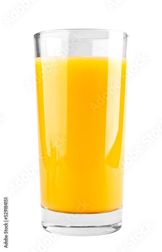 Glass of orange juice isolated on transparent background. Png