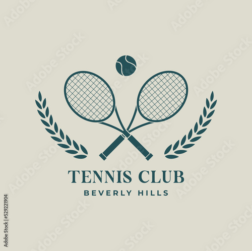 tennis racket and ball logo