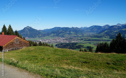 the scenic Bavarian Alps surrounding the town of Sonthofen in the southernmost of Germany, the Oberallgaeu region