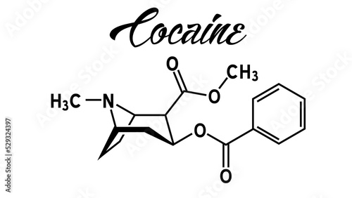Black Cocaine Chemical Formula.Cocaine Structure. isolated on on transparent background. png image. 