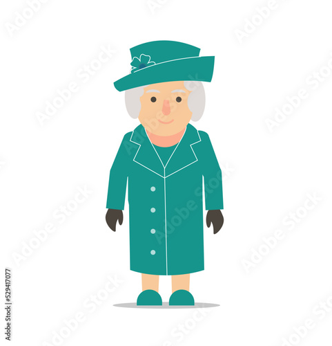 Vector Illustration of senior woman dressed in smart clothes and a hat