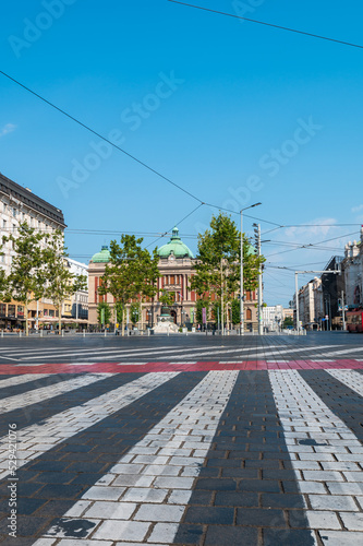 National museum and Republic square in Belgrade downtown of Serbian capital