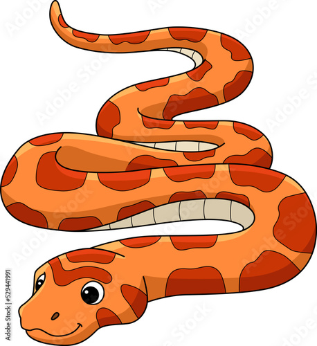 Corn Snake Animal Cartoon Colored Clipart