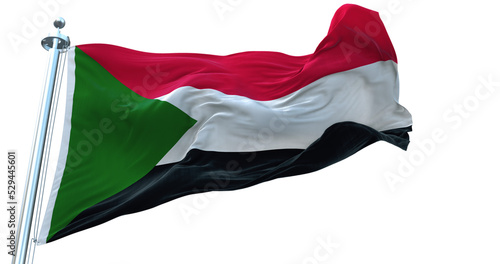  Sudan flag on transparent background 4k