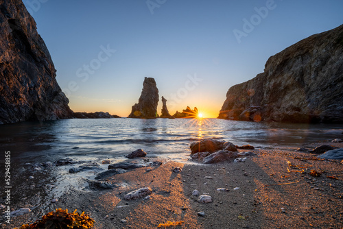 Sunset in the Aiguilles de Port Coton in Belle-Ile-en-Mer / France