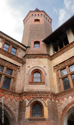 Exterior of Sant'Orso priorate in Aosta, Italy