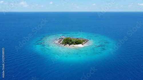Aerial view of pacific islands, Tuamotus, French Polynesia