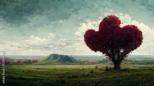 A Hearty Shaped Tree on a Wonderful Landscape