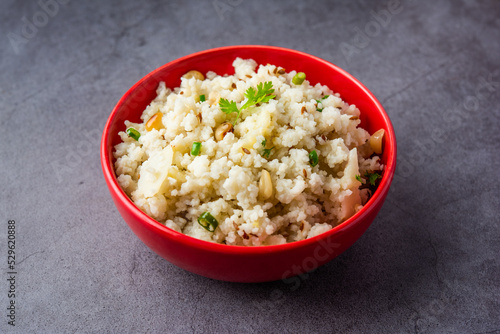 Bhagar - Indian fasting or upwas food recipe made using Barnyad millet rice grains or Sanwa, Samwa