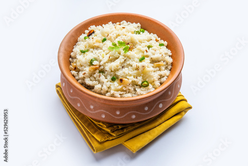 Bhagar - Indian fasting or upwas food recipe made using Barnyad millet rice grains or Sanwa, Samwa