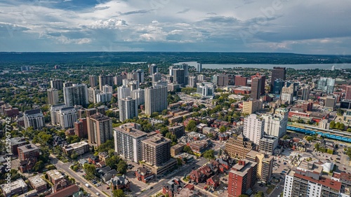 Aerial cityscape of Hamilton, Ontario