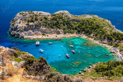 Anthony Quinn bay in Rhodes island in Greece