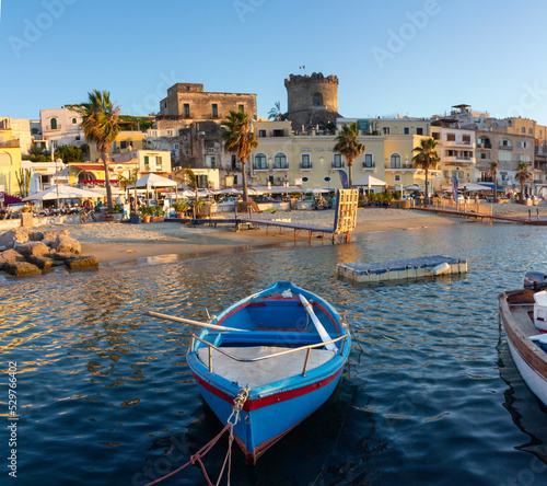 ischia forio italy harbour modern boat