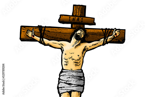 Jesus Christ crucified on the cross. The concept of religious holidays.