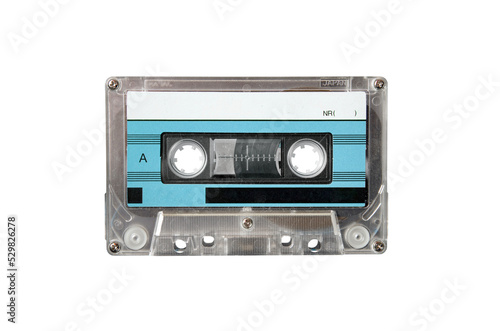 Retro music audio tape cassette isolated