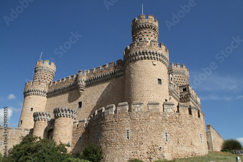 Madrid Castillo medieval de Manzanares El Real. Arquitectura estilo gótico isabelino. España