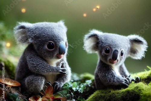 koala on tree illustration for books and stories