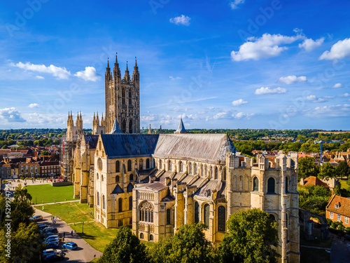 Aerial view of Canterbuty, cathedral city in southeast England, was a pilgrimage site in the Middle Age, England