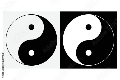 Yin yang symbol of harmony and balance , line icon vector isolated on white background. Japan culture style