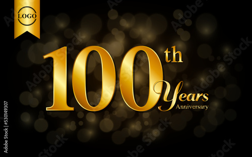 100th anniversary template design. for booklet, leaflet, magazine, brochure poster, banner, web, invitation or greeting card. Vector illustrations.