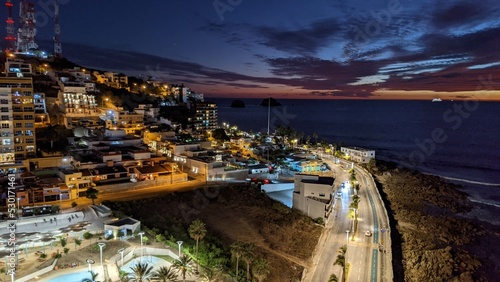 View of Malecón of Mazatlán at Night