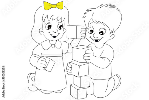 coloring page, coloring book, illustration, coloring page, line art , children book