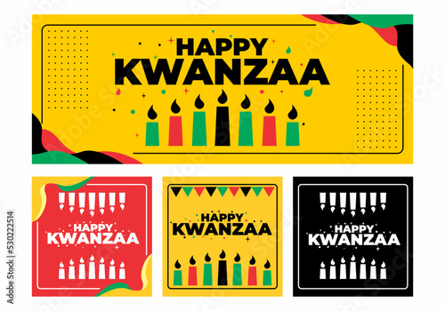 Happy Kwanzaa event banner and social media design