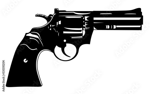 Revolver clipart. Isolated illustration of a weapon.